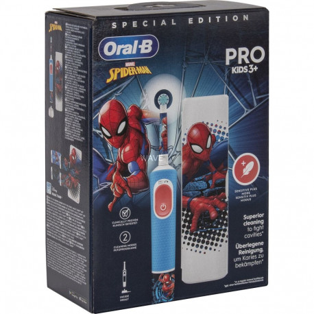 Oral-B Vitality Pro 103 Kids Spiderman mit Reiseetui, Elektrische Zahnbürste (blau/weiß)