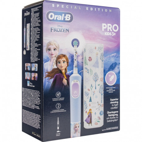 Oral-B elektriline hambahari Vitality Pro 103 Kids Frozen reisikotiga, hele sinine/valge