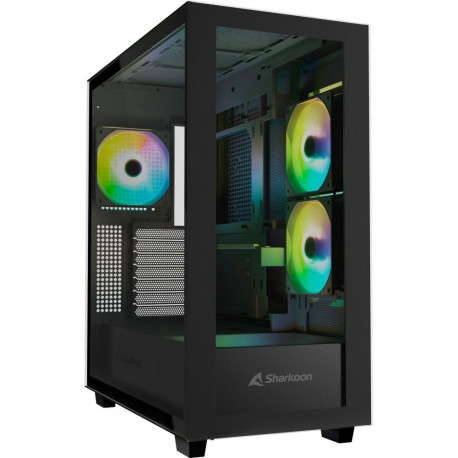 Rebel korpus C60 RGB karastatud klaas, must
