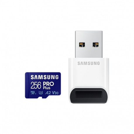 SAMSUNG PRO Plus 256 GB SDXC (2023), memory card (UHS-I U3, Class 10, V30, incl. USB adapter)