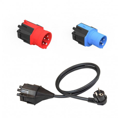 NRGkick plug attachment set standard (EU) 16A 5-pin, 16A 3-pin, protective contact, adapter (black, 