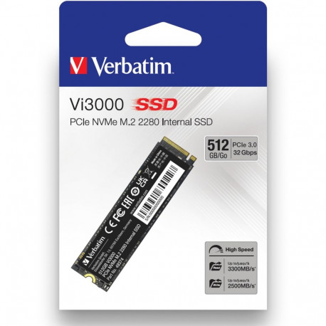 Verbatim Vi3000 512GB, SSD (PCIe 3.0 x4, NVMe, M.2 2280)