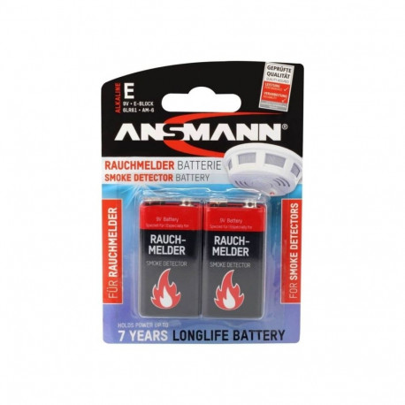 Ansmann battery smoke detector - Alkaline 9V EBlock, Blister