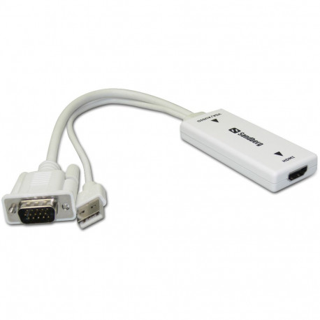 Adapter Sandberg VGA/USB-A - HDMI (F)