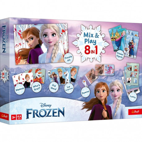 TREFL FROZEN lauamängude komplekt 8in1 Mix&play