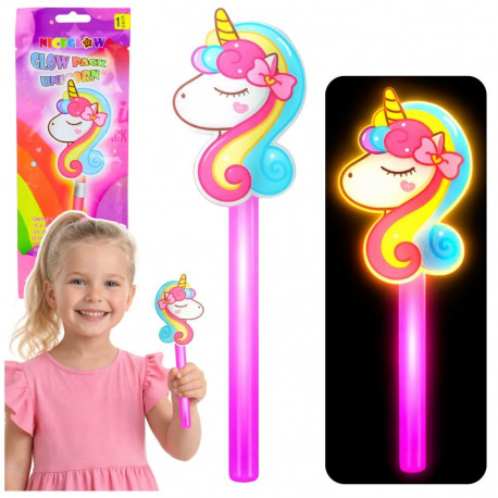 Różdżka Z Jednorożcem Fluorescencyjna Świecąca W Ciemnośći Neon Stick 25cm