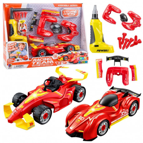 Võidusõiduauto tuunimise komplekt kruvikeeraja ja tuledega