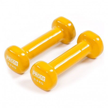 Profit vinüülhantlid DK 4102 2x0,5kg, kollased