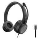 Conceptronic USB-C mikrofoniga stereo peakomplekt, integreeritud juhtimine, 2.0m, must