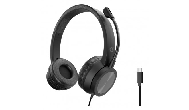 Conceptronic USB-C mikrofoniga stereo peakomplekt, integreeritud juhtimine, 2.0m, must