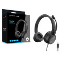 Conceptronic USB-C mikrofoniga stereo peakomplekt, integreeritud juhtimine, 2.0m, must