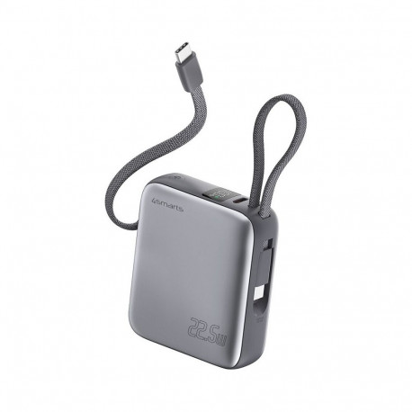 "4smarts Powerbank Pocket Dual Cord 10000mAh 22.5W, spacegrau"