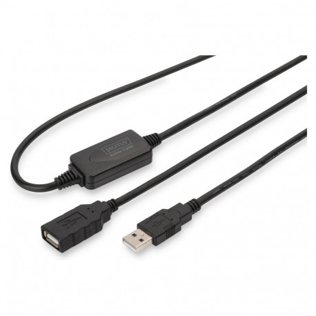 DIGITUS USB 2.0 aktiivne pikenduskaabel tüüp A-A 10m must