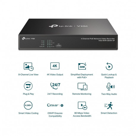 "TP-Link Omada IPCam VIGI NVR1004H-4P Channel PoE Video"