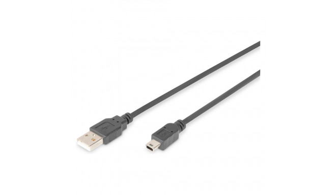 "DIGITUS USB 2.0 Anschlusskabel Typ A -mini B St/St 1.0m, sw"