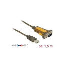 Delock Adapter USB 2.0 Type-A > 1 x Serial RS-232 DB9 extended temperature range