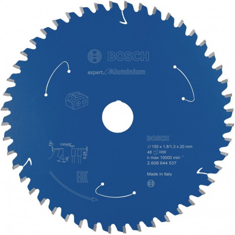 Bosch circular saw blade Expert for Aluminum, 150mm, 48Z (bore 20mm, for cordless saws)