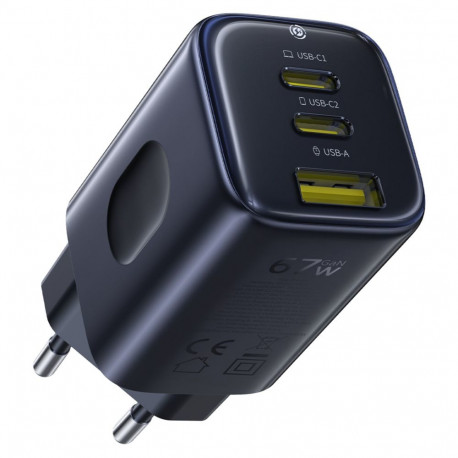 Baseus PicoGo AE11 Fast Charger 2C+U 67W EU Cosmic, Black