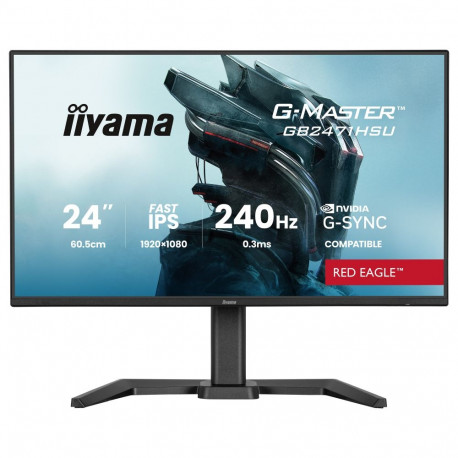 60,5 cm/23,8-tolline (1920×1080) iiyama GB2471HSU-B1 16:9 FHD Fast IPS 0,3ms (MPRT) 240 Hz HDMI 2×Di