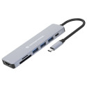 CONCEPTRONIC 7-1 hall dokk USB-C->HDMI/3xUSB-A/SD/TF/+ 25cm