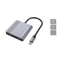 Conceptronic 4-1 dokkimisjaam USB-C->2xHDMI/USB-A/100WPD 25cm hall