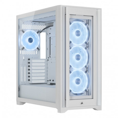 Corsair iCUE 5000X RGB QL Edition Mid-Tower ATX mänguriarvuti korpus, valge