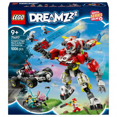 "LEGO 71497 DREAMZzz Coopers Tiger-Mech und Zero's Hot Rod Auto"