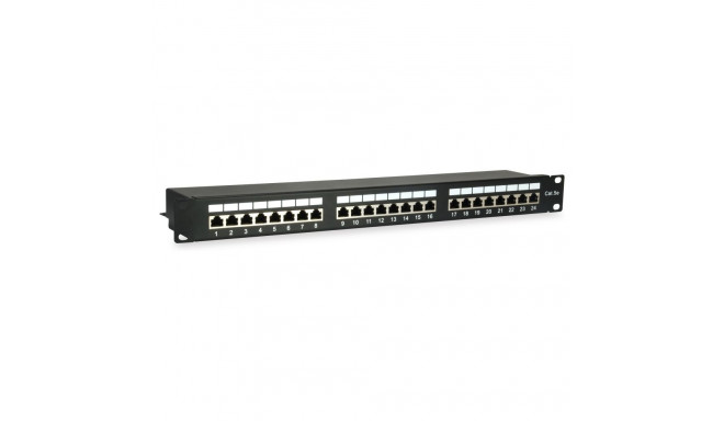 "Equip Patchpanel 24x RJ45 Cat5e 19"" FTP 1HE schwarz"