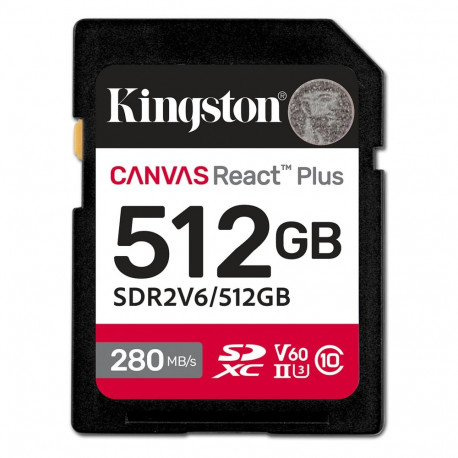 Kingston Canvas React Plus 512GB mälukaart XC klass 10 UHS-II U3 V60