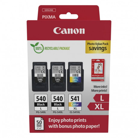 Canon PG-540L/CL-541XL 5224B015 tintide 3-pakk (2x must/värviline) koos fotopaberiga