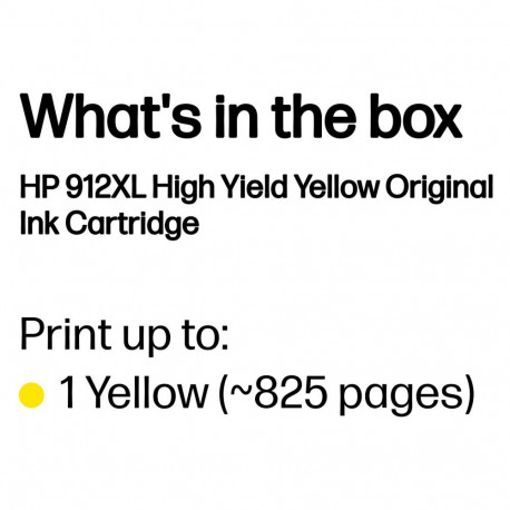 "HP 912XL High Yield Yellow Ink"