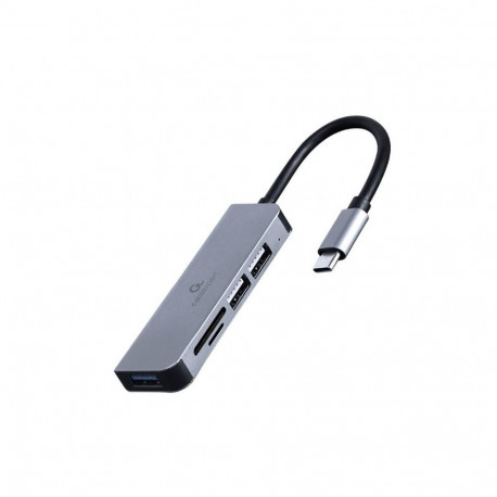 Gembird I/O HUB USB-C 3PORT+CR/UHB-CM-CRU3P1U2P2-01