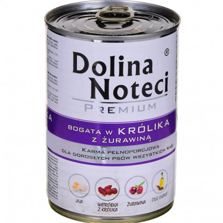 DOLINA NOTECI Premium küüliku- ja jõhvikarikas märg koeratoit 400 g