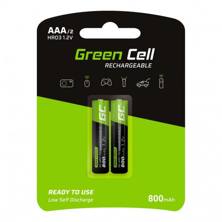 GreenCell akupatarei GR08 AAA NiMH 800mAh