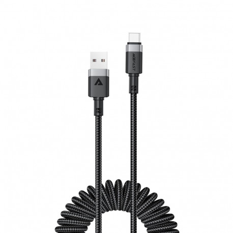 Acefast C14-04 USB-A - USB-C Cable Spring 480Mb/s 3A 1.2m - Black