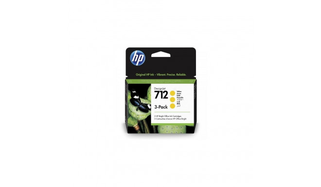 HP 712 3-pack (3ED79A) Ink Cartridge, Yellow