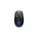 Logitech M190 Full-Size Wireless Mouse, RF Wireless, 1000 DPI, Blue