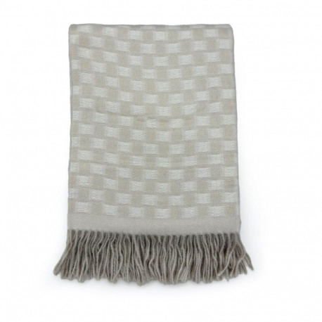 PLAID BLANKET CHECKERS 130X160 BEIGE