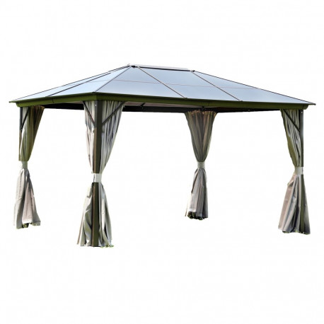 Gazebo SUNSET 3x4xH2/2,7m, taupe/brown