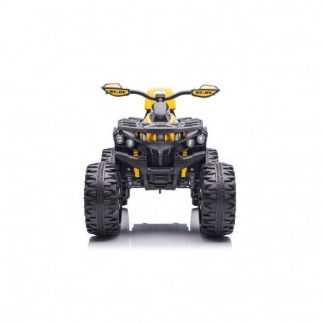 Akukvadratsikkel QLS-3288 seljatoega LED-tuled MP3, kollane
