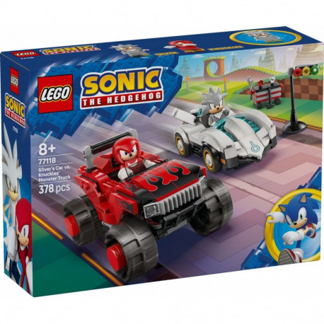 Klocki sonic 77118 silver w samochodzie kontra knuckles w monster trucku