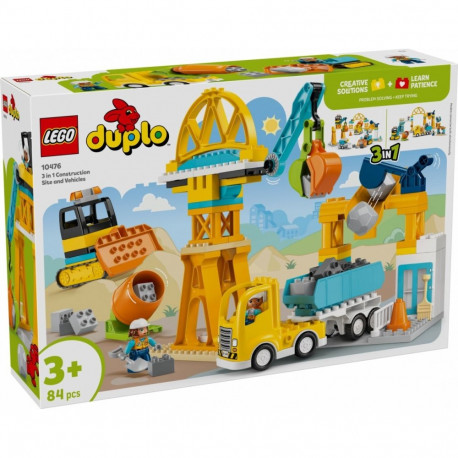 Duplo 10476 ehitusplats sõidukitega 3 ühes klotsid
