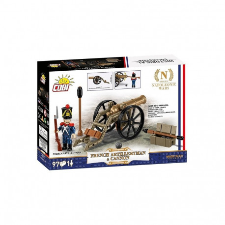 Klocki francuski artylerzysta z armatą 97 elementów