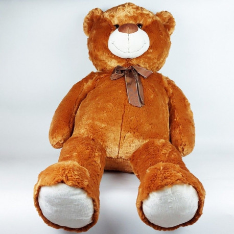 Maskotka miś pluszowy z kokardką 100 cm brązowy