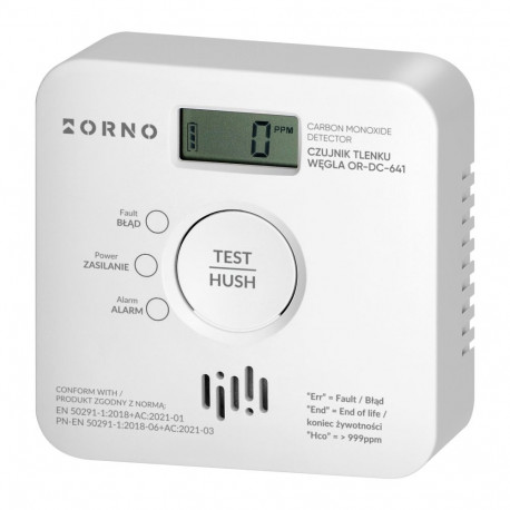 Bateryjny czujnik tlenku węgla (czadu) 2xAA, żywotność sensora 10lat, Tuya Smart Wi-Fi