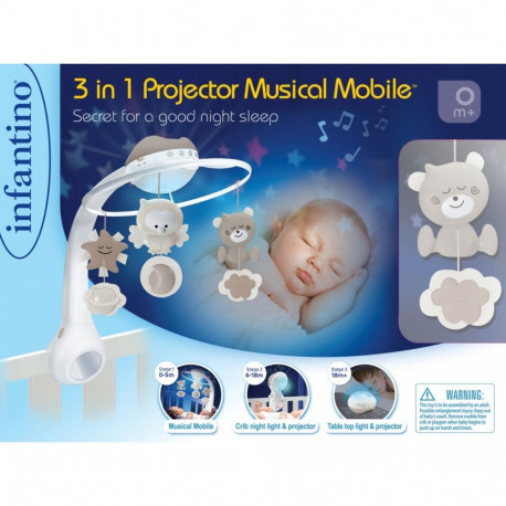 Muzyczna karuzelka 3w1 infantino beżowa