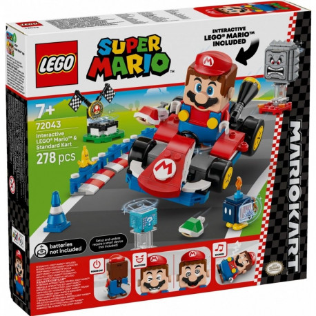 Klocki super mario 72043 mario kart - interaktywna figurka lego mario i standard kart
