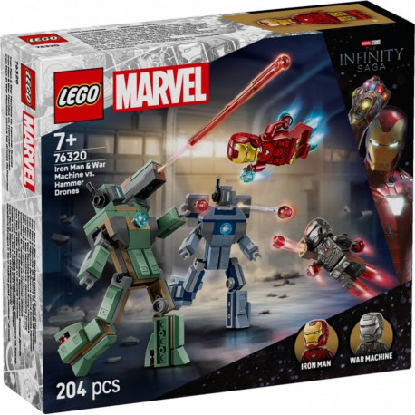 Super Heroes ehitusklotsid 76320 Iron Man ja War Machine Hammeri droonide vastu