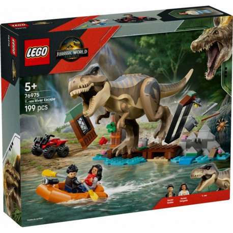 Klocki jurassic world 76975 ucieczka rzeką przed tyranozaurem