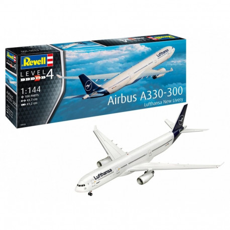 Plastikust mudel lennuk airbus a330-300 lufthansa 1/144